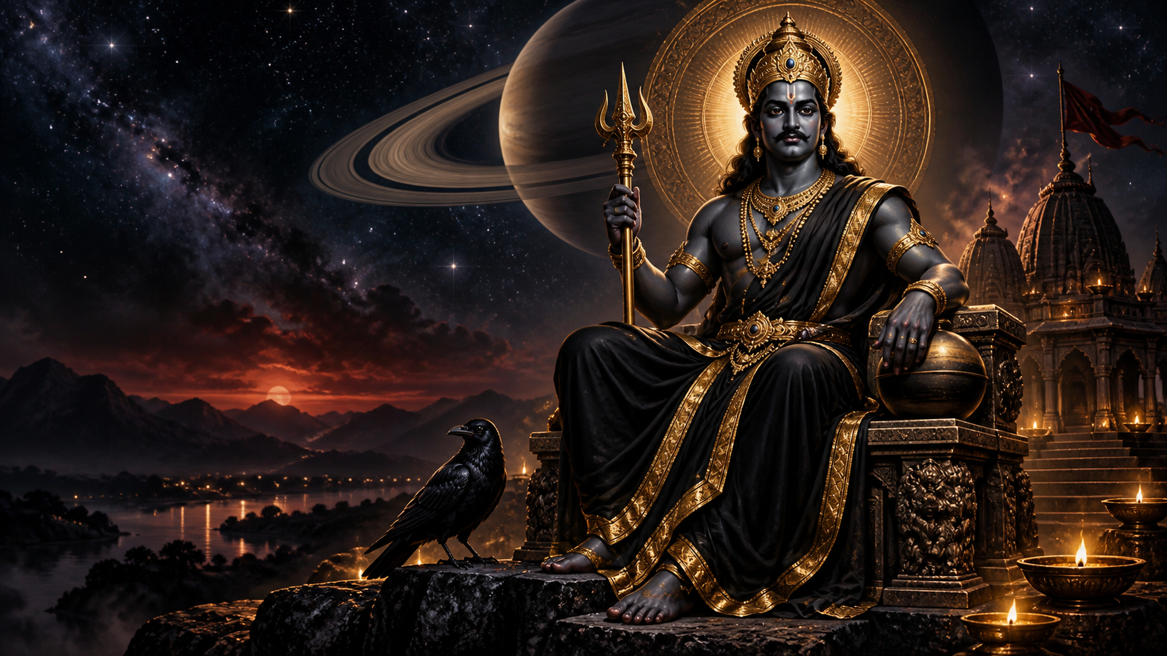 Shani Dev as the strict guru of karma, justice and discipline
